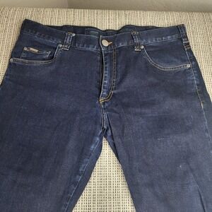 Armani Collezioni J15 Jeans Mens 34x34 Blue Dark Wash Slim Straight Denim Pants